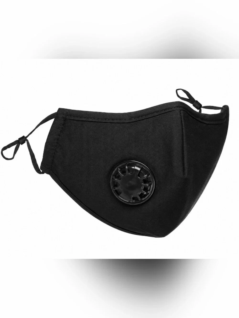 😷 Black PM2.5 Face Mask Air Valve Adjustable Reusable + 3 Filters New ✨